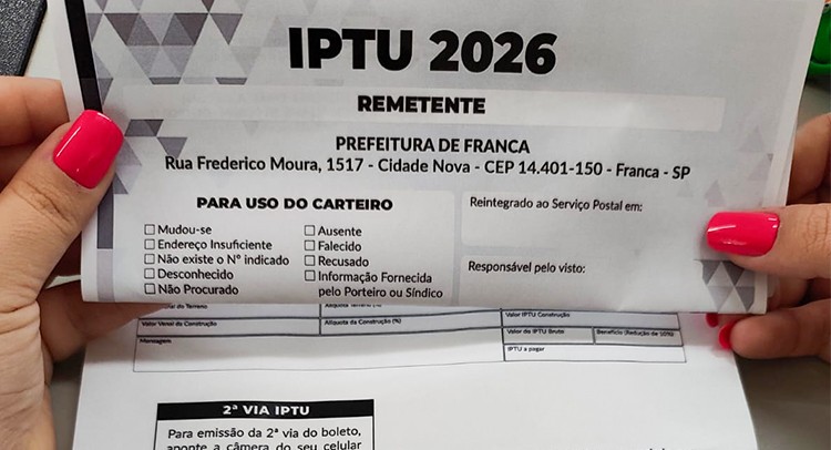 Boletos do IPTU 2026 começam a ser distribuídos