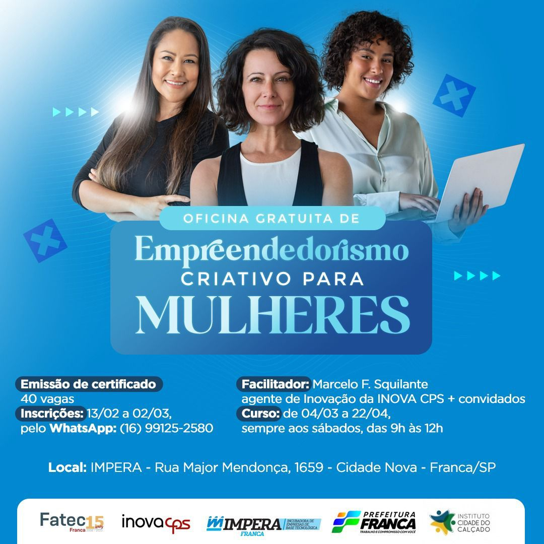 Impera abre inscrições para curso de Empreendedorismo Criativo para Mulheres