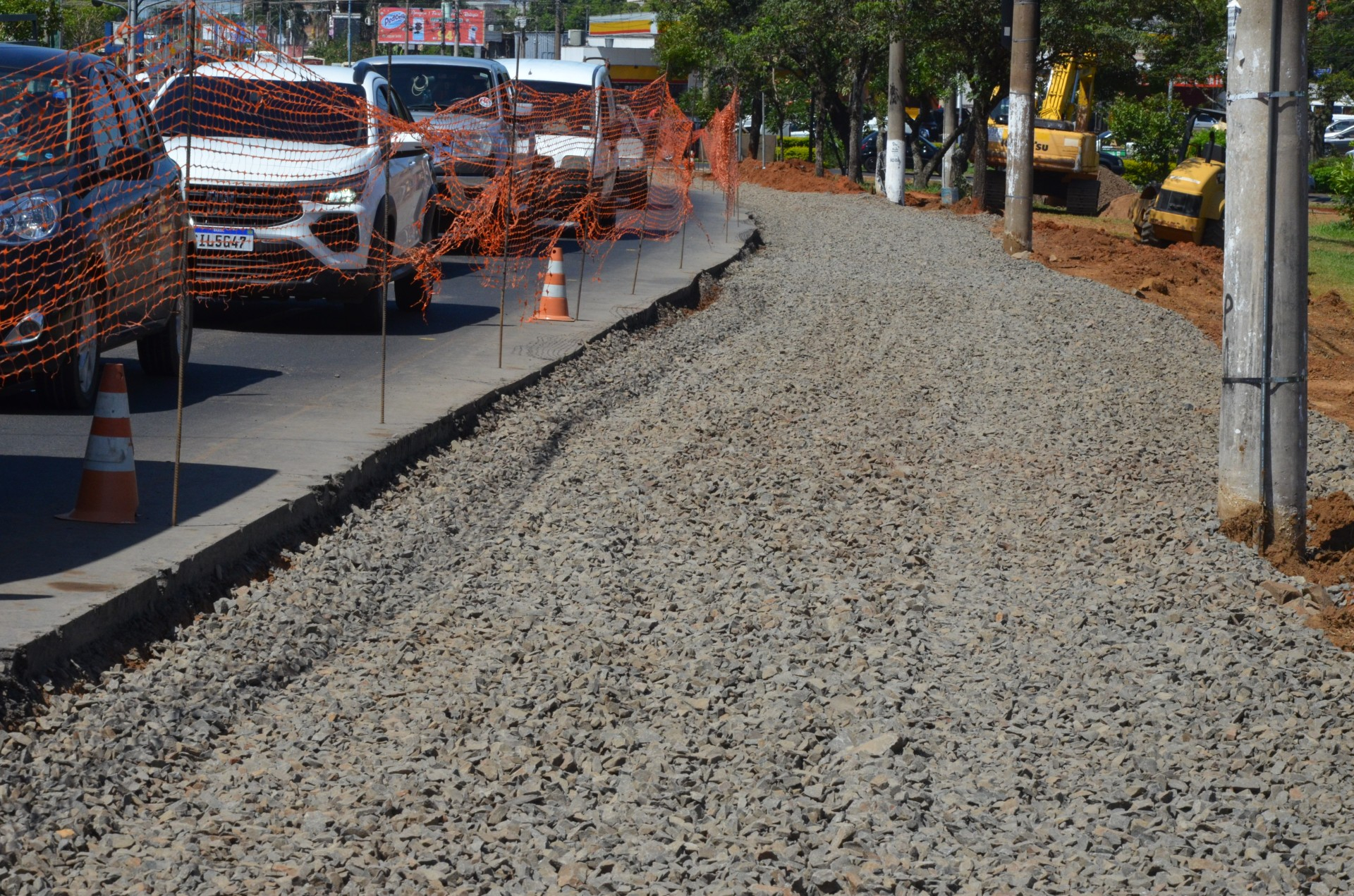 Obras na rotatória do São Joaquim em andamento
