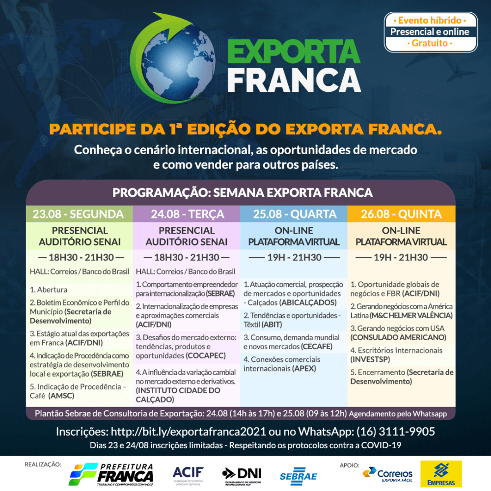 Programa Exporta Franca inicia Seminário nesta segunda-feira