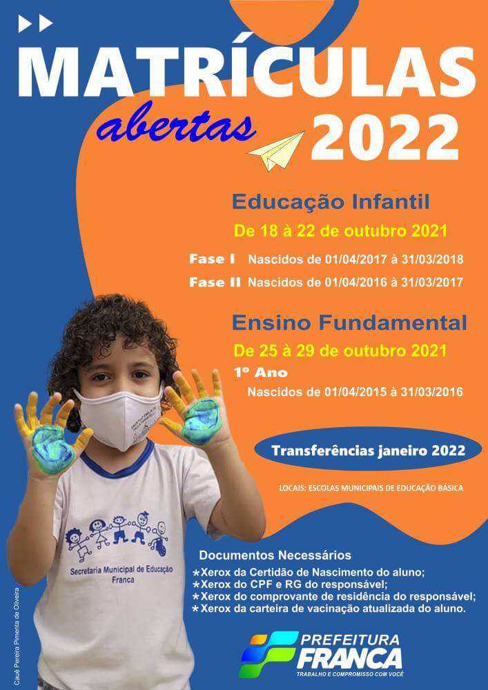 Educação prepara período de matrículas para 2.022