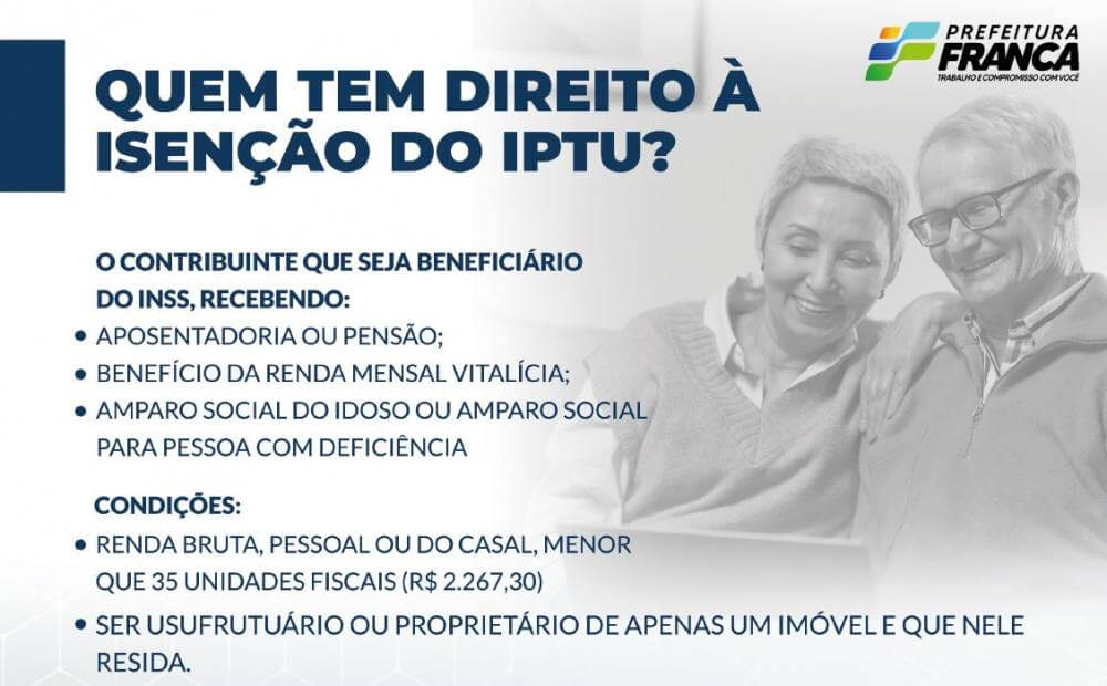 Secretaria de Finanças orienta sobre solicitações de isenção de IPTU para aposentados