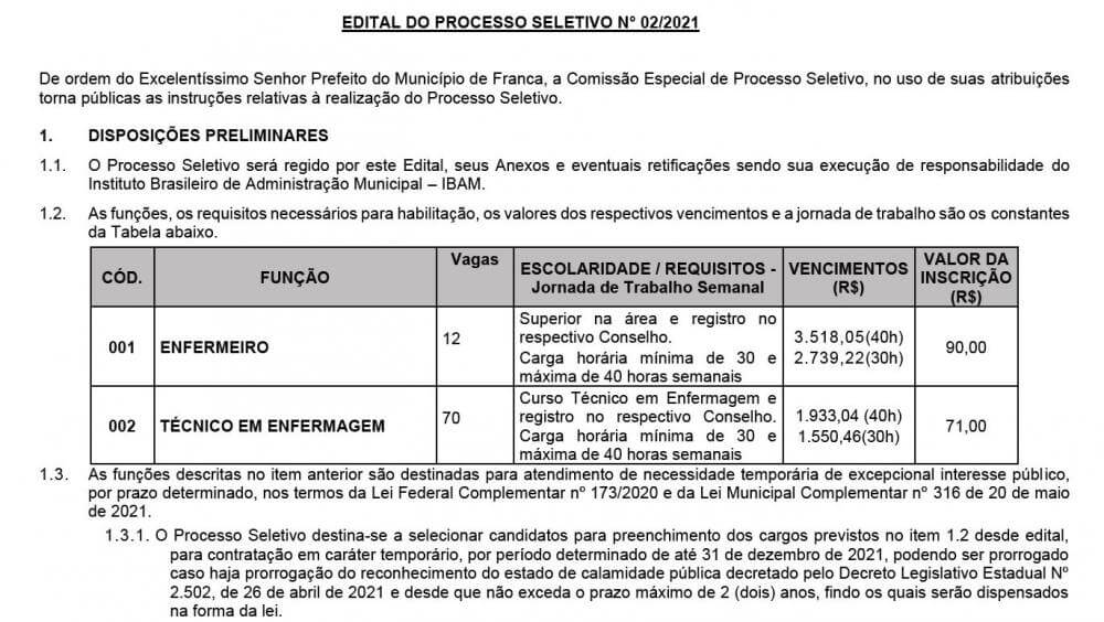 Provas do Processo Seletivo da Saúde estão marcadas para domingo