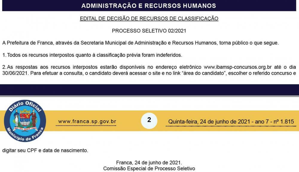 Prefeitura homologa e convoca aprovados em Processo Seletivo da Saúde
