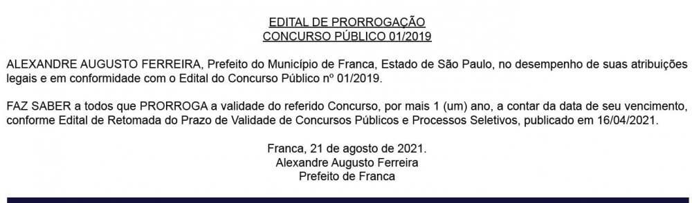 Prefeitura prorroga concurso público