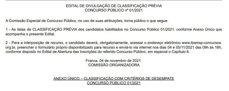 Prefeitura divulga classificação prévia do concurso para médicos e enfermeiros