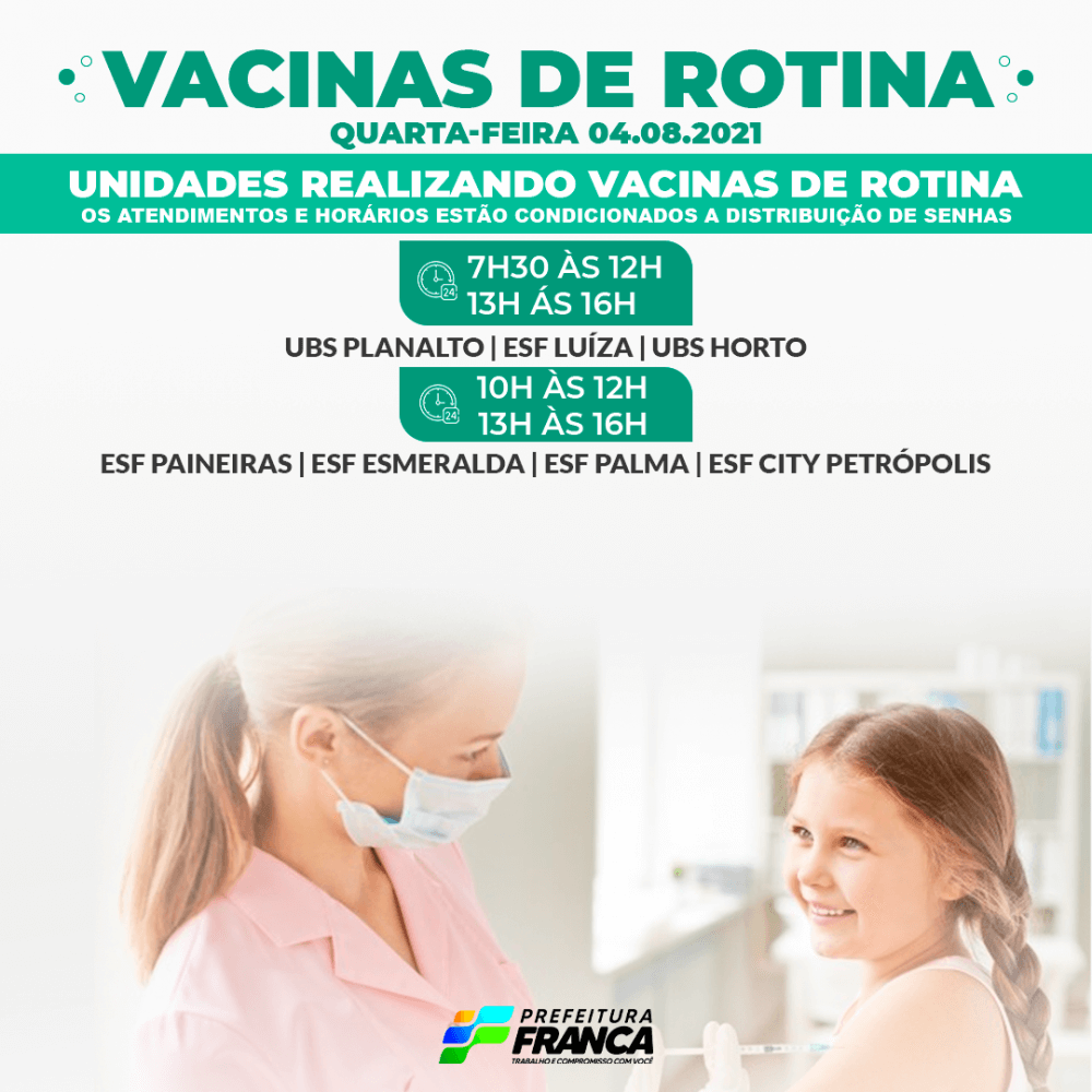Vacinação contra Influenza e vacinação de rotina
