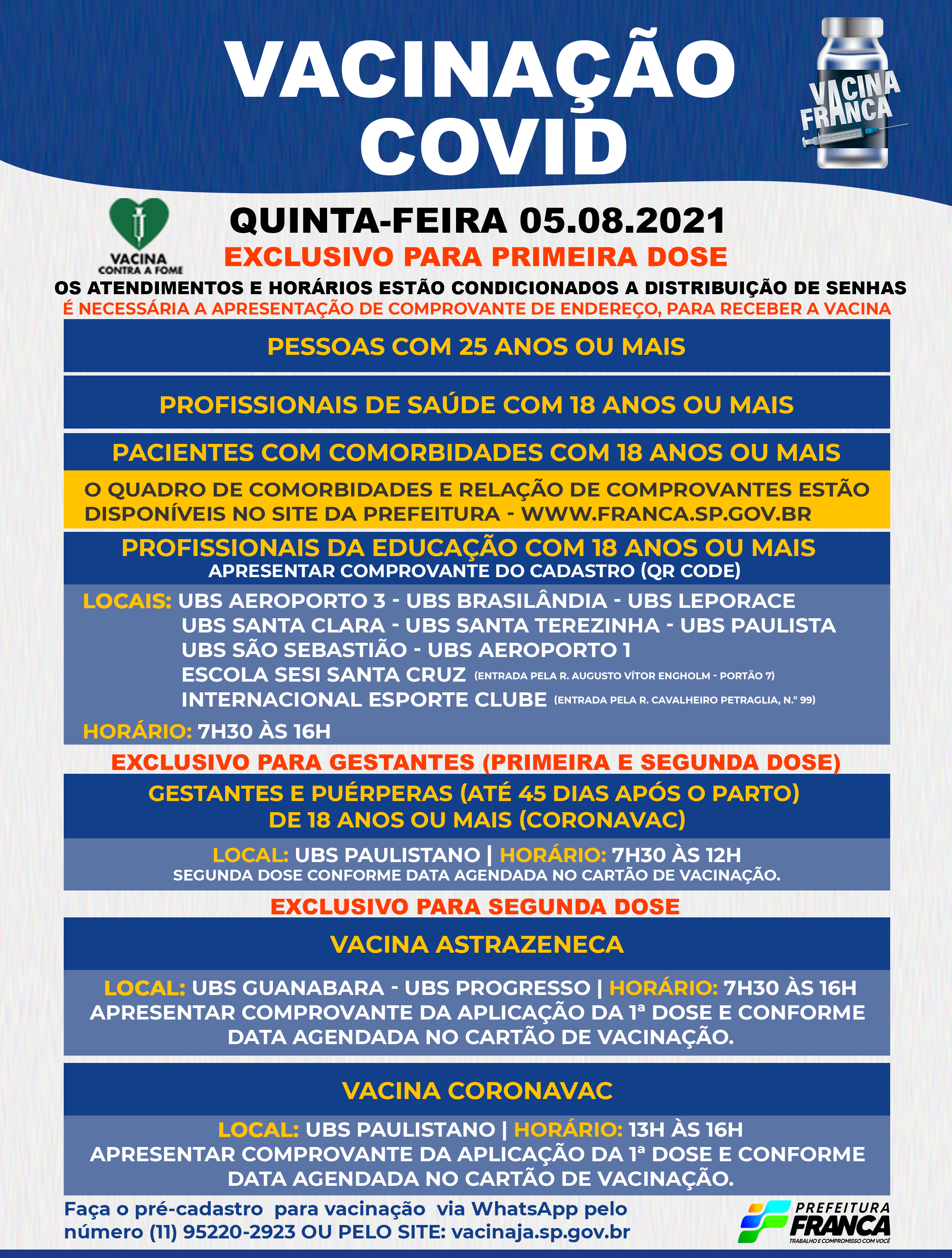 Pessoas com 25 anos ou mais começam a ser imunizadas contra a Covid
