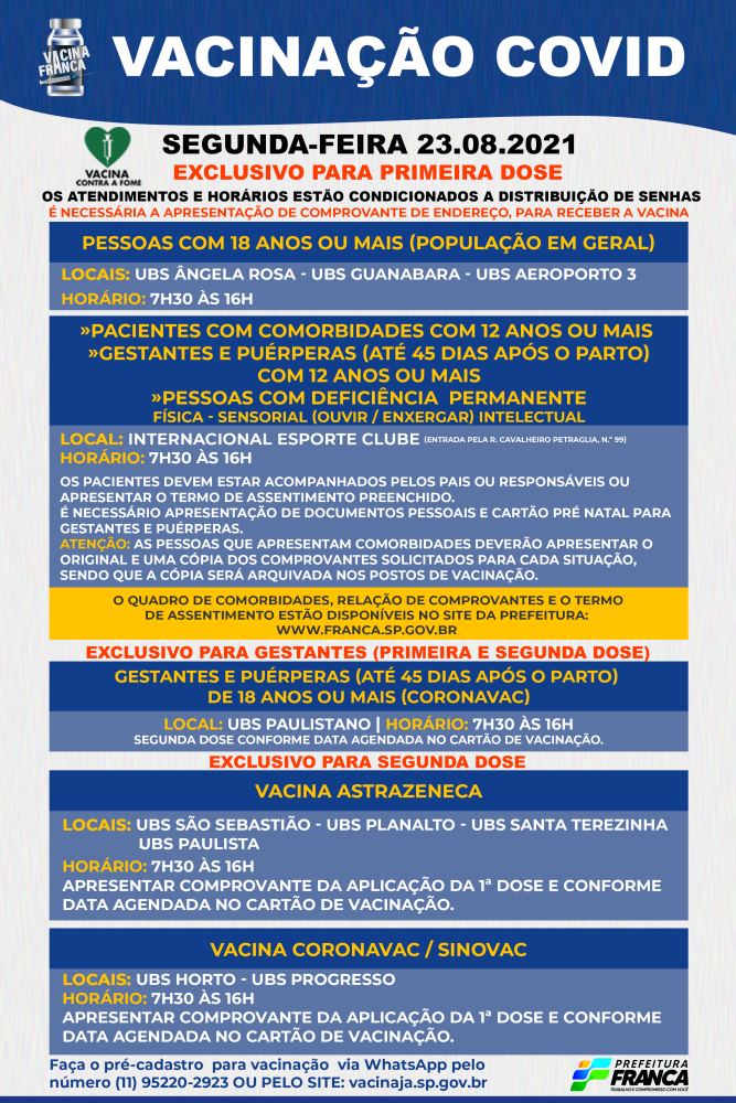 Saúde inicia vacina de jovens de 12 anos com comorbidades a partir de segunda