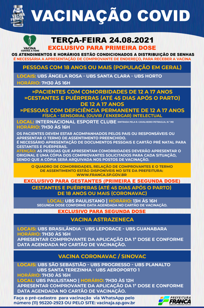 Saúde prossegue com imunização contra Covid na faixa etária de 12 a 17 anos