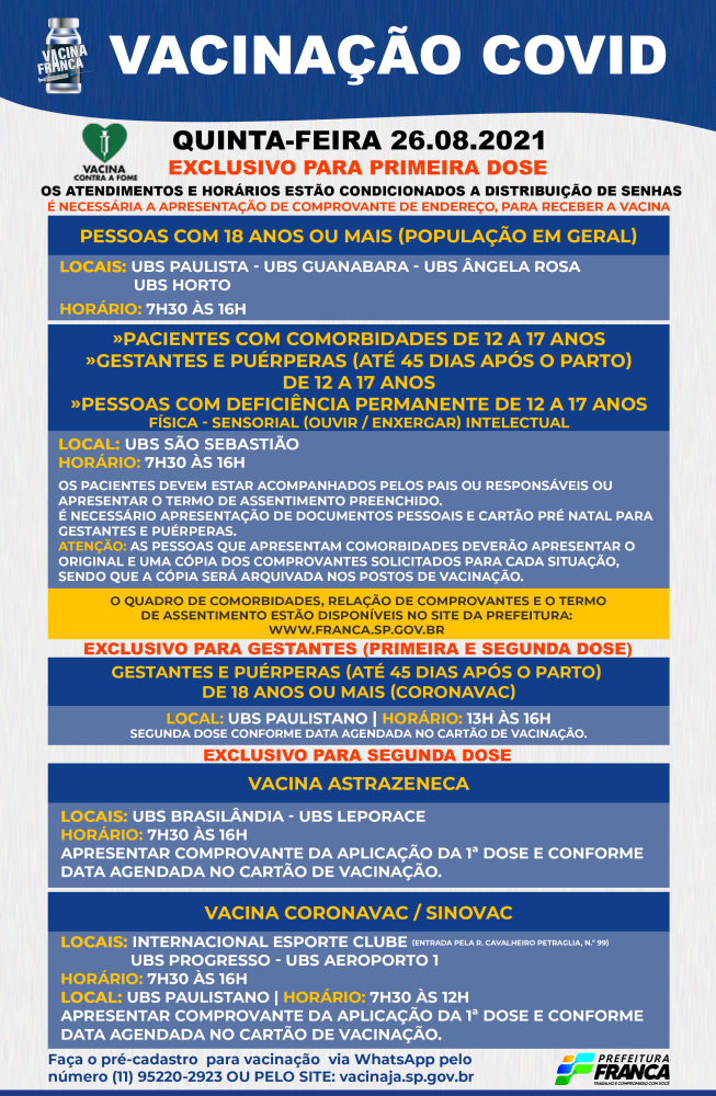 Saúde prossegue com vacinação para pessoas de 12 a 17 anos com comorbidades