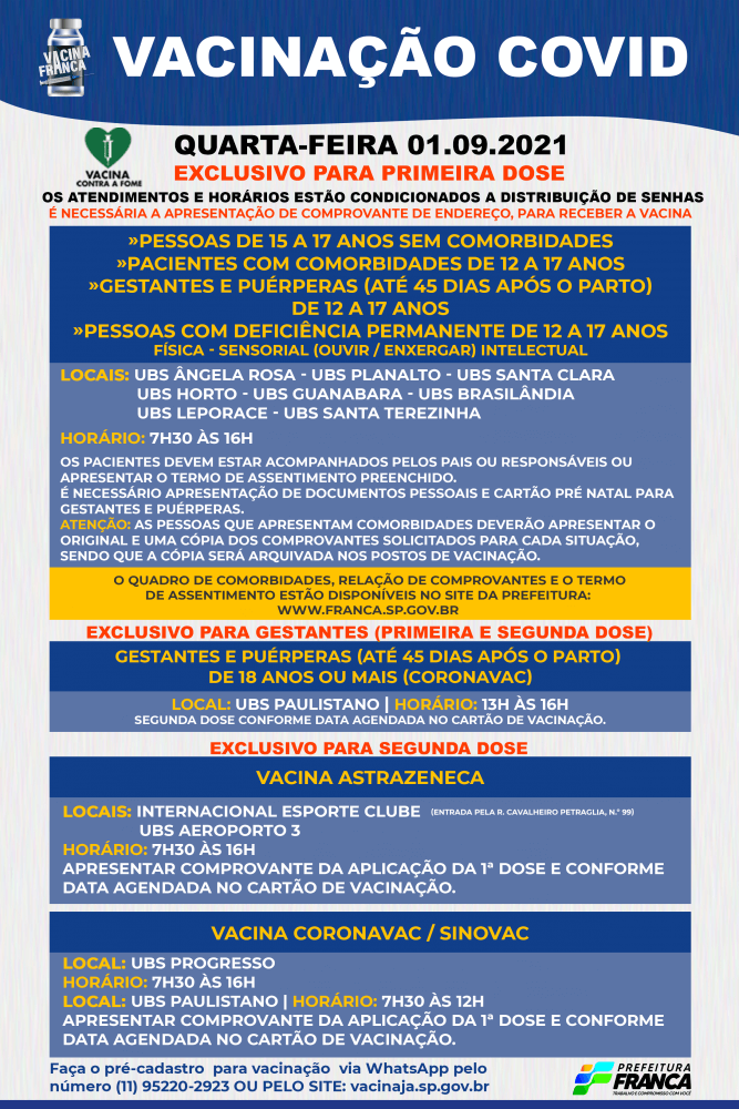 Saúde inicia imunização para pessoas de 15 a 17 anos contra a Covid