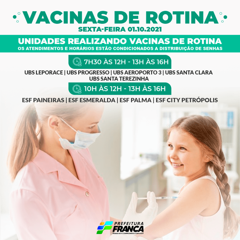 Vacinação contra Influenza e vacinação de rotina