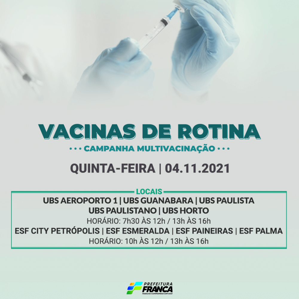 Campanha Nacional de Multivacinação (Vacinas de Rotina)