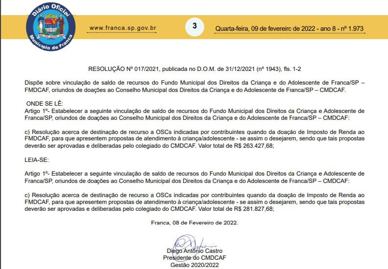 Conselho publica orientações sobre recursos do Fundo da Criança