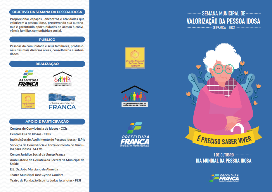 Semana do Idoso terá como tema É Preciso Saber Viver...