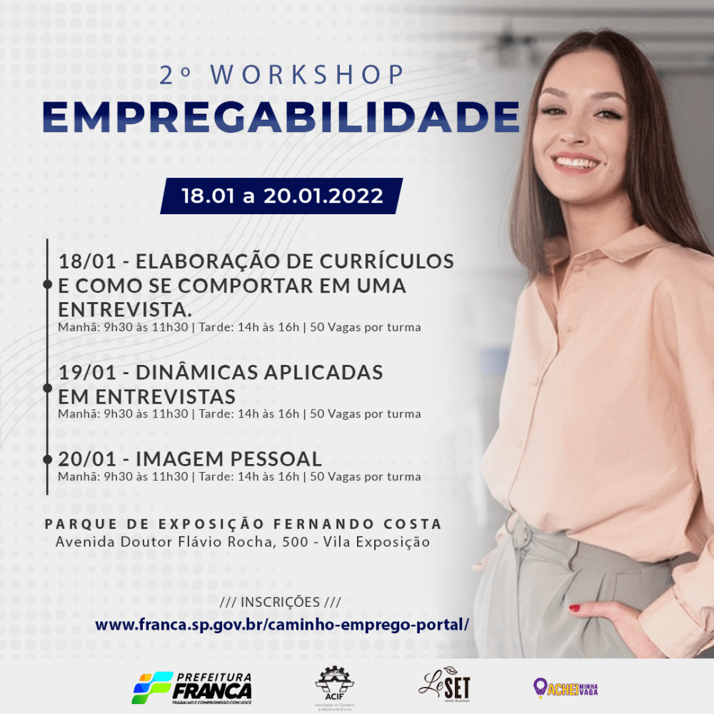 Prefeitura inicia inscrições para o 2º Workshop da Empregabilidade
