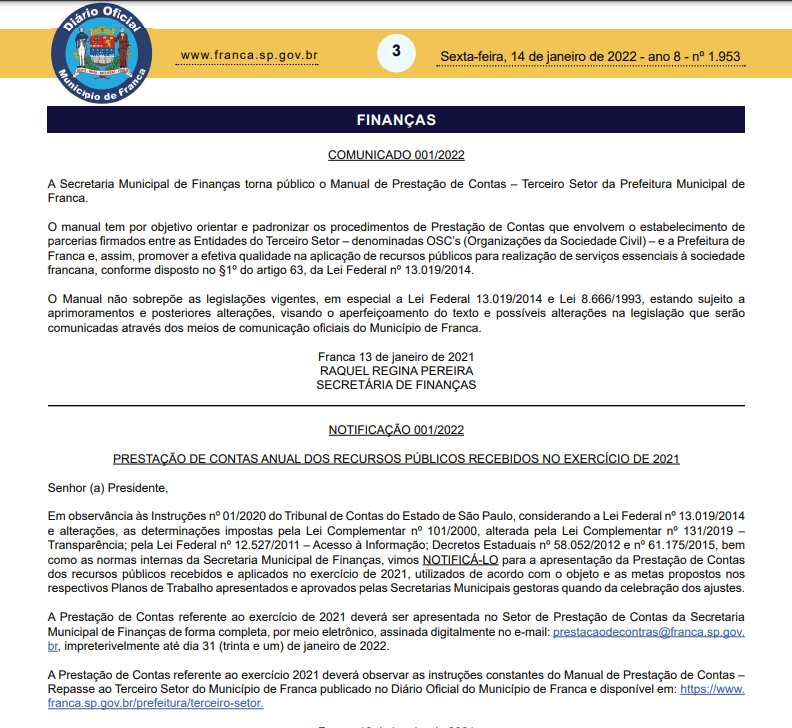 Finanças edita Manual de Prestação de Contas