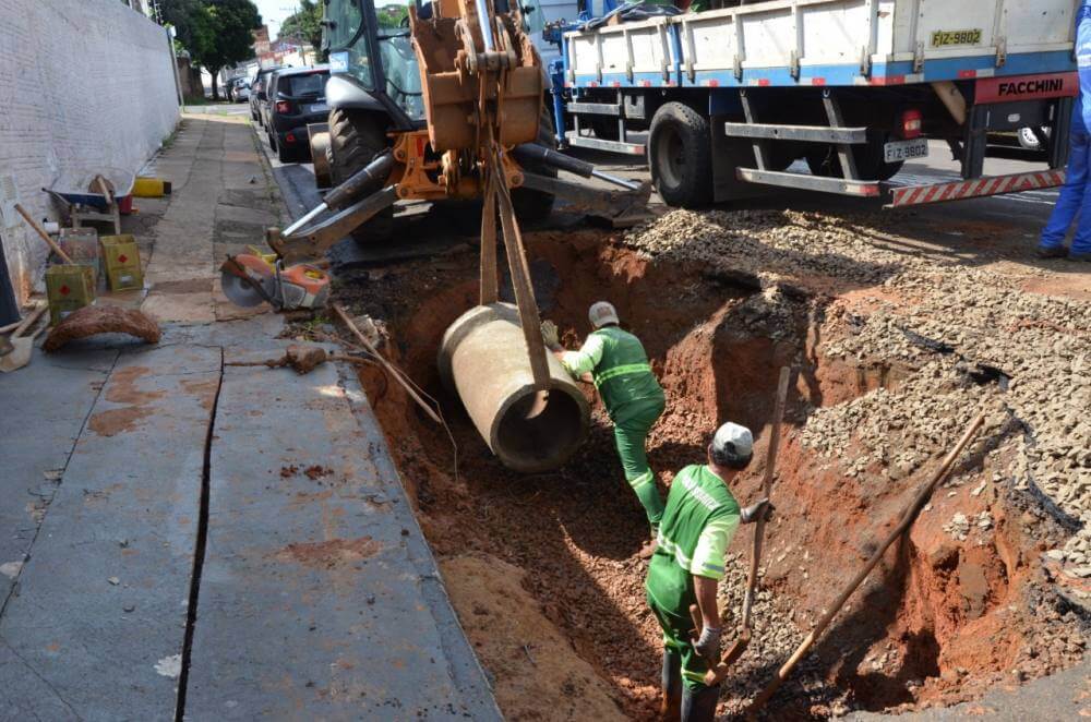 Secretaria recupera galerias na Av. Ângelo Pedro