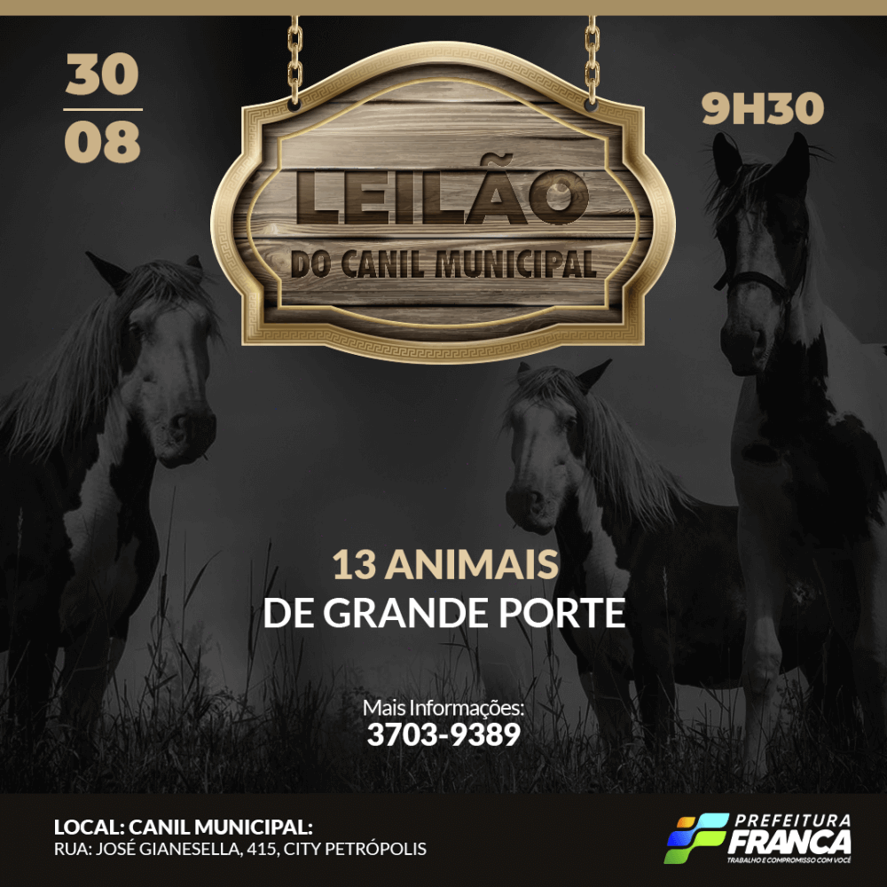 Canil Municipal promove o 5º Leilão de Animais deste ano