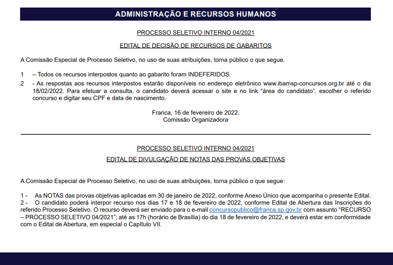 Prefeitura divulga notas e classificação prévia do Processo Seletivo para diretores de escola