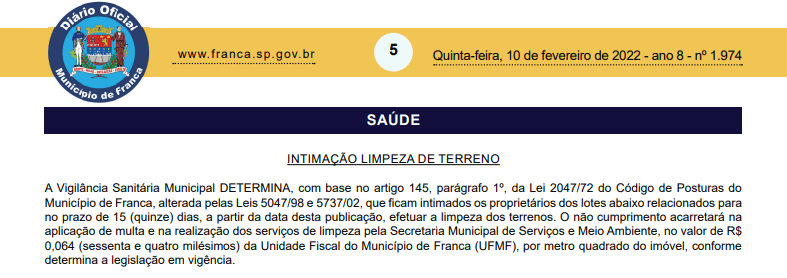 Vigilância notifica mais de 190 proprietários para a limpeza de terrenos