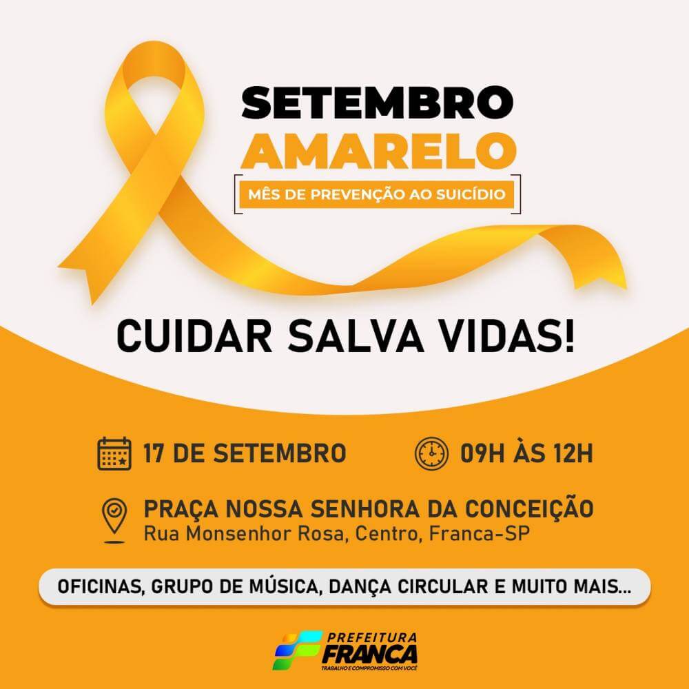 Setembro Amarelo tem como tema Cuidar Salva Vidas