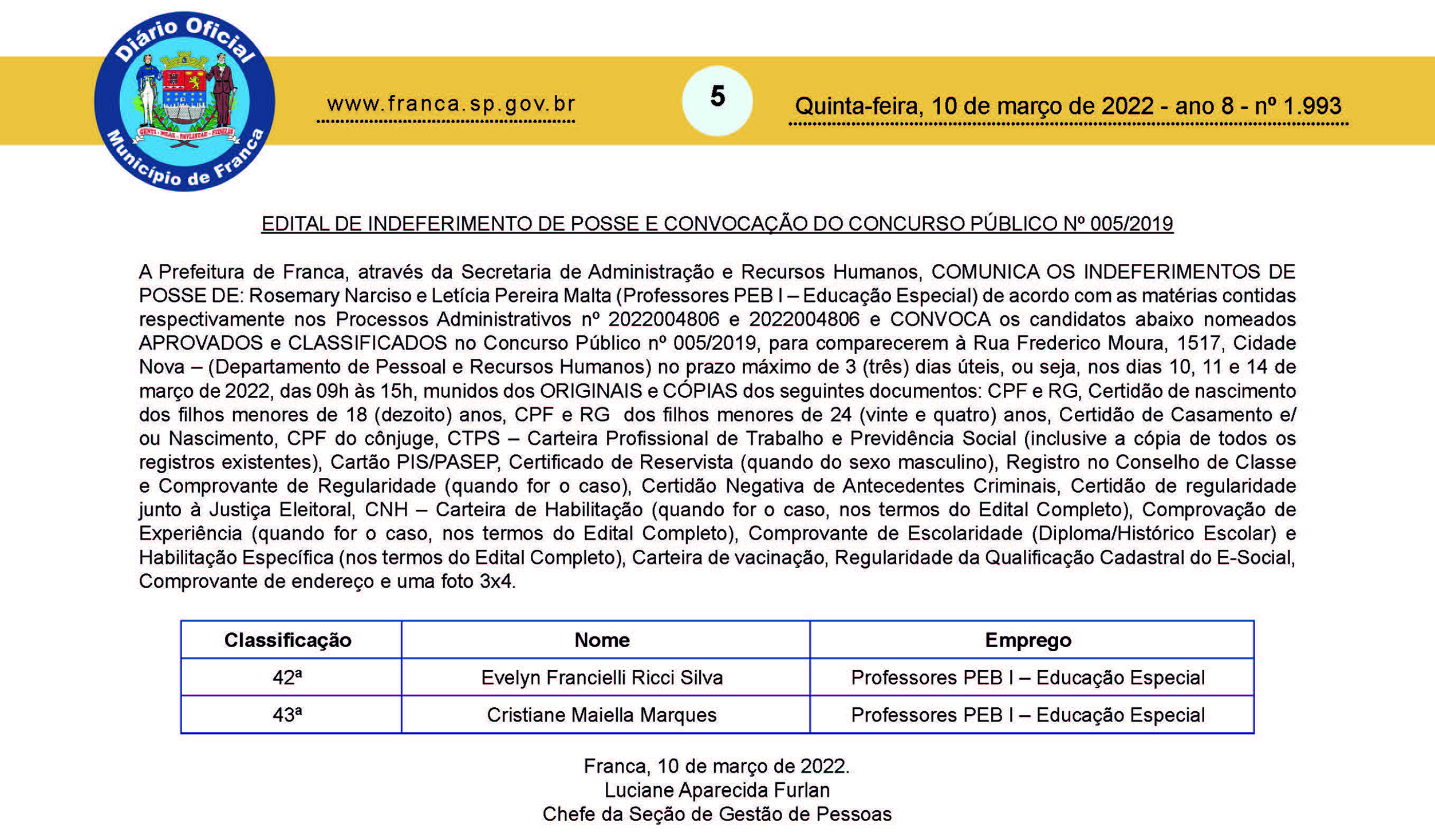 Prefeitura divulga edital de deferimento das inscrições para diretores de escola