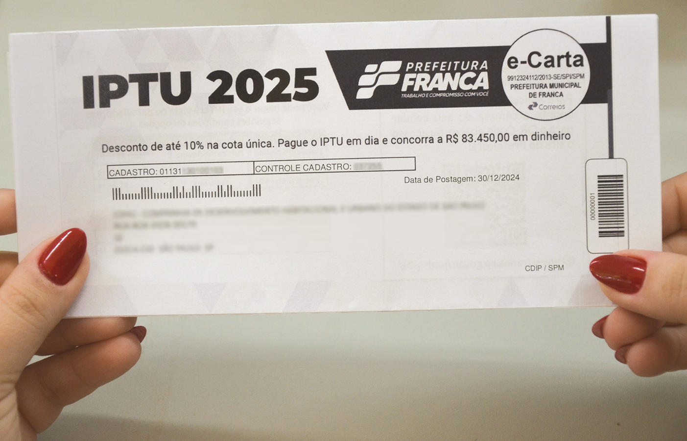 Uso de QR-Code facilita pagamento do IPTU 2025