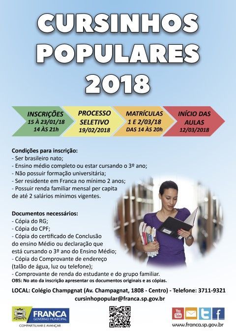 Último dia para inscrições nos Cursinhos Populares