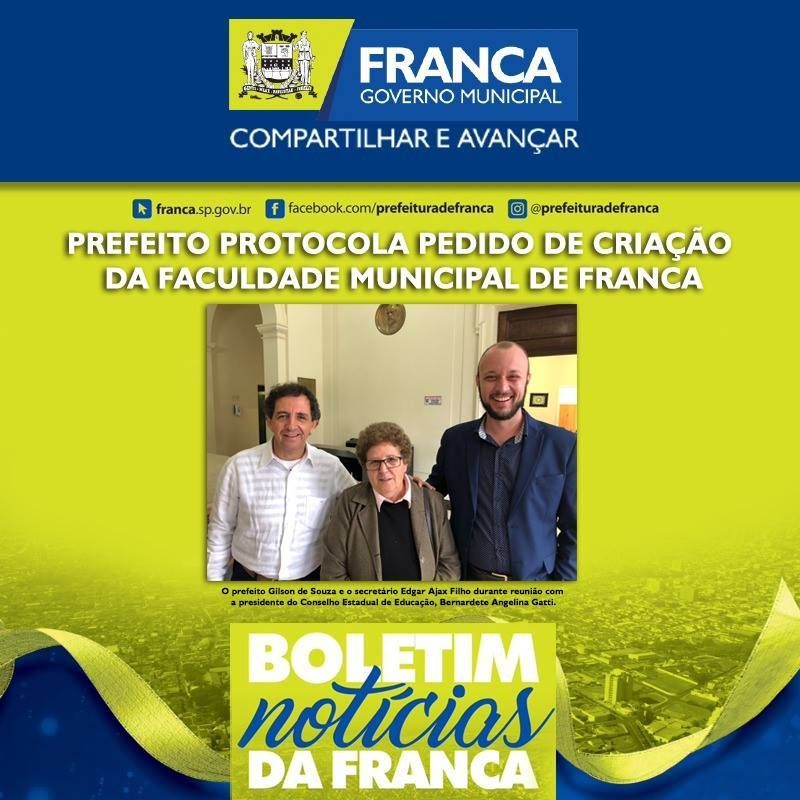 Prefeito protocola pedido de criação  da Faculdade Municipal de Franca