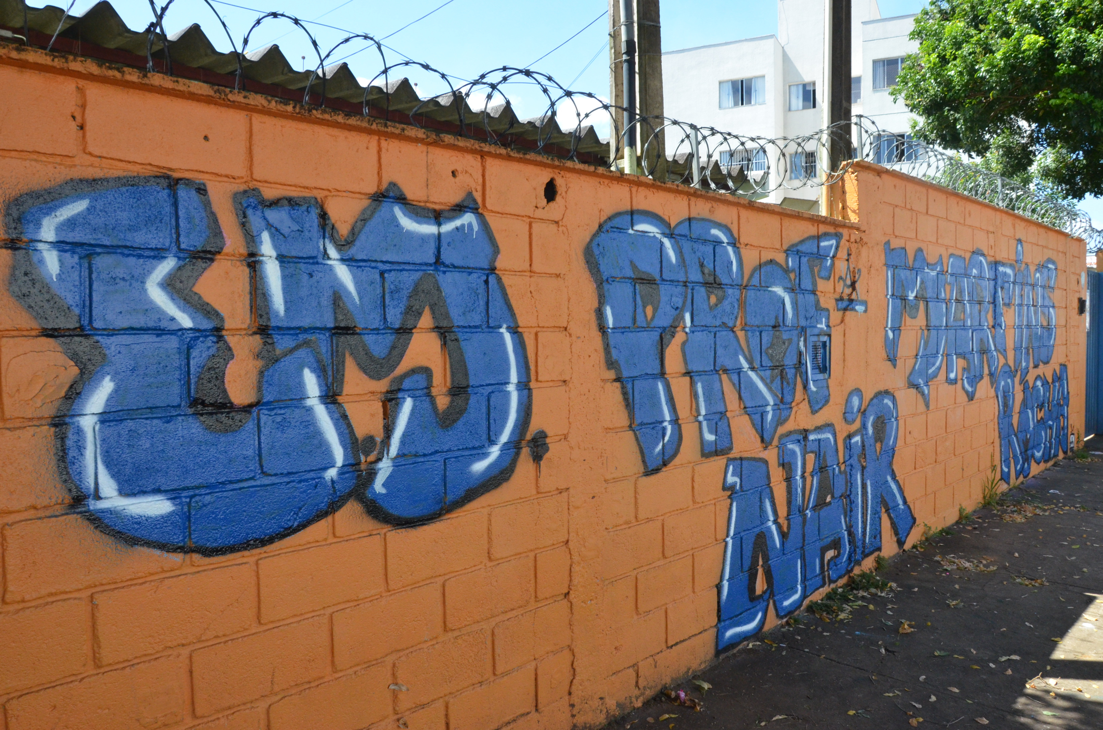 Trabalho artístico de aluno melhora identificação de Escola Municipal