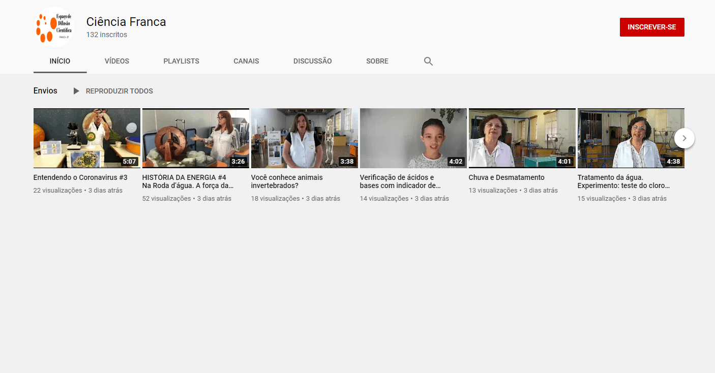 Equipe do Espaço de Difusão Científica cria canal no Youtube