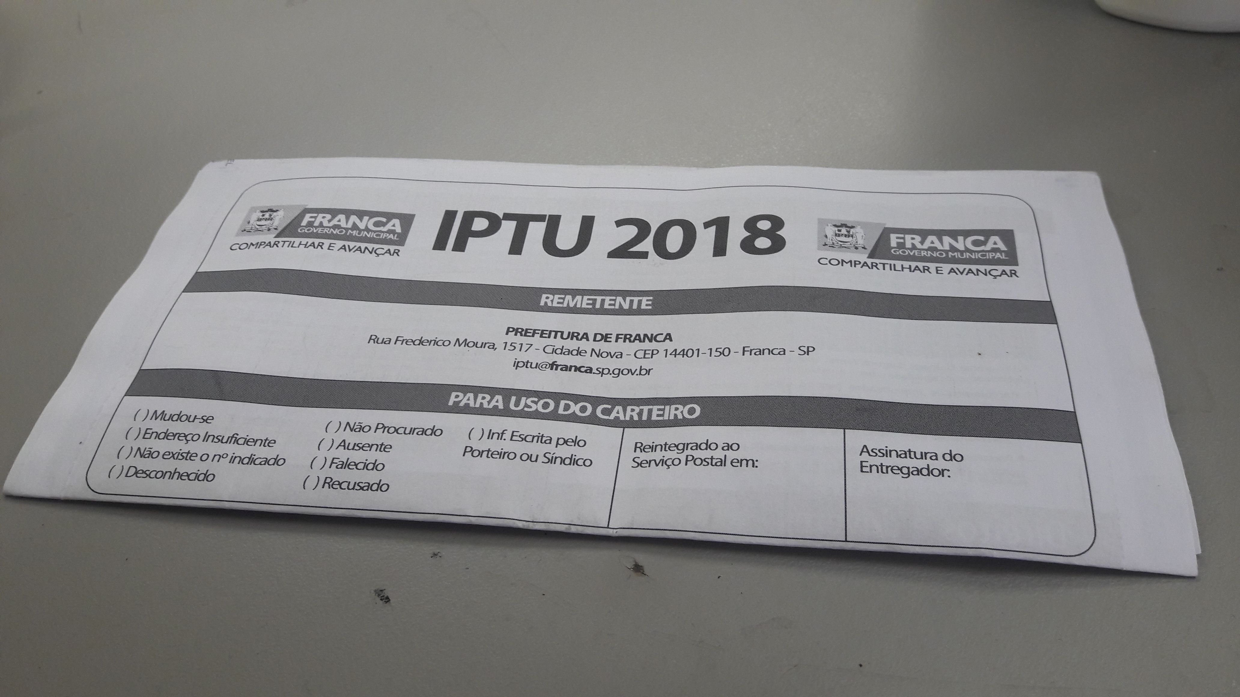 Comunicado IPTU