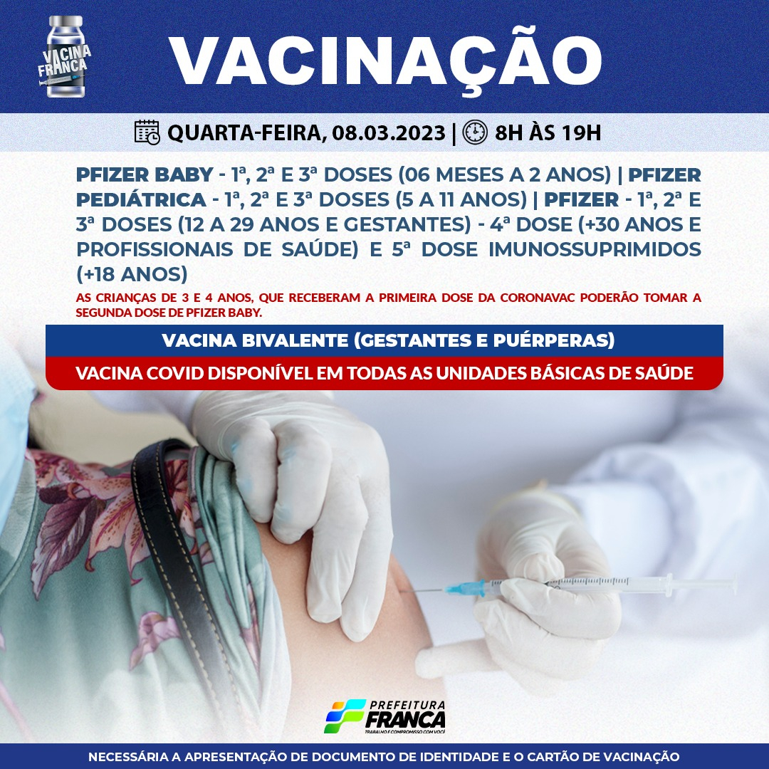 Confira a programação da Campanha de Vacinação contra a COVID-19
