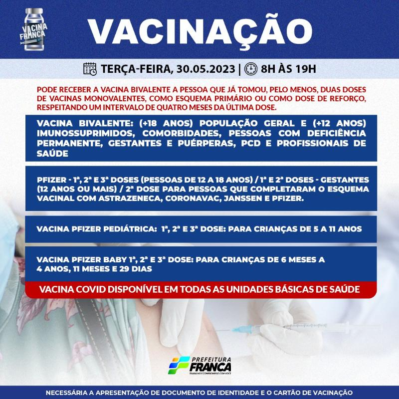 Confira a programação da Campanha de Vacinação contra a COVID-19