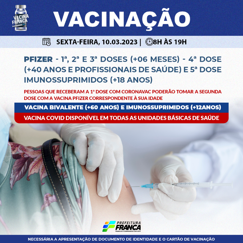 Confira a programação da Campanha de Vacinação contra a COVID-19