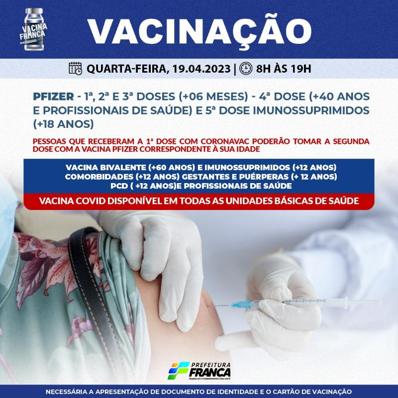 Confira a programação da Campanha de Vacinação contra a COVID-19