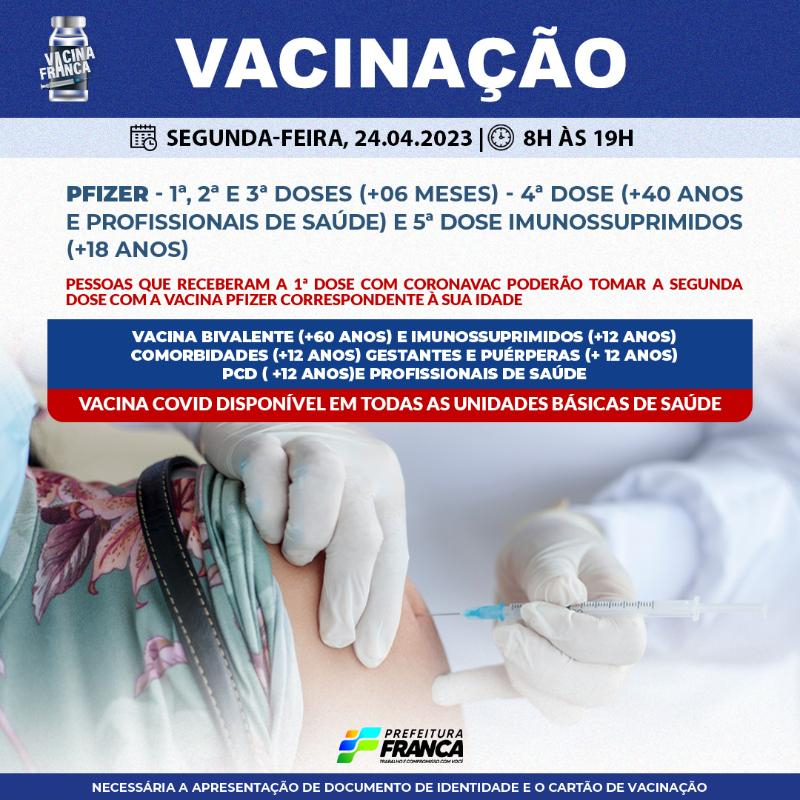 Confira a programação da Campanha de Vacinação contra a COVID-19