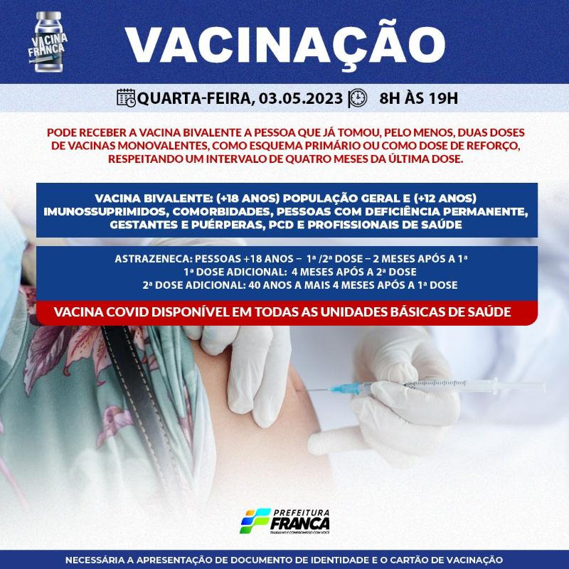 Confira a programação da Campanha de Vacinação contra a COVID-19