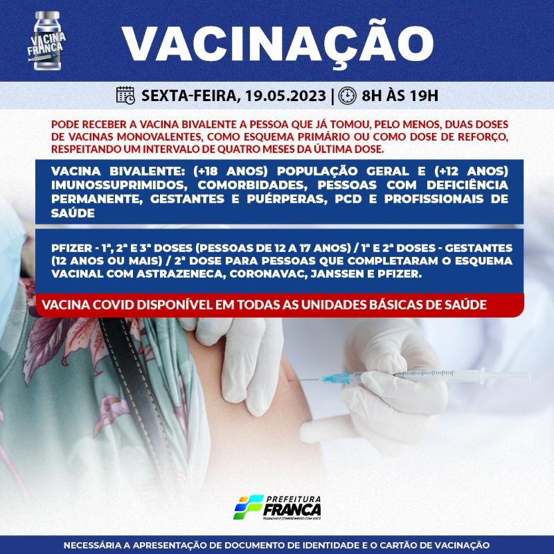 Confira a programação da Campanha de Vacinação contra a COVID-19