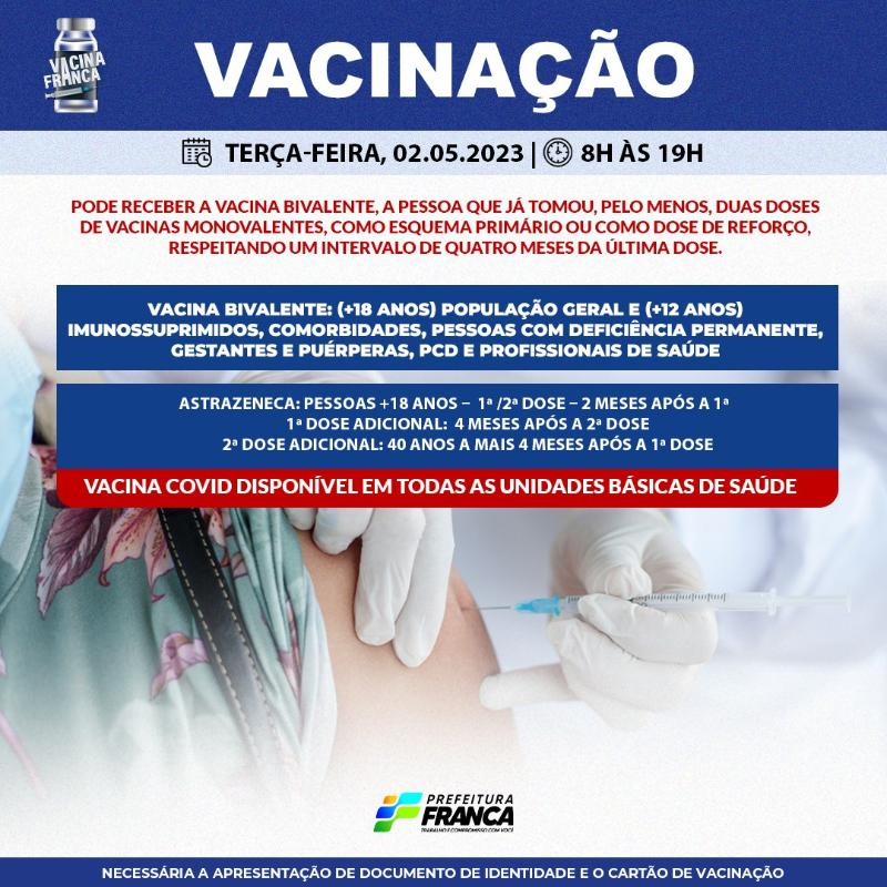 Confira a programação da Campanha de Vacinação contra a COVID-19