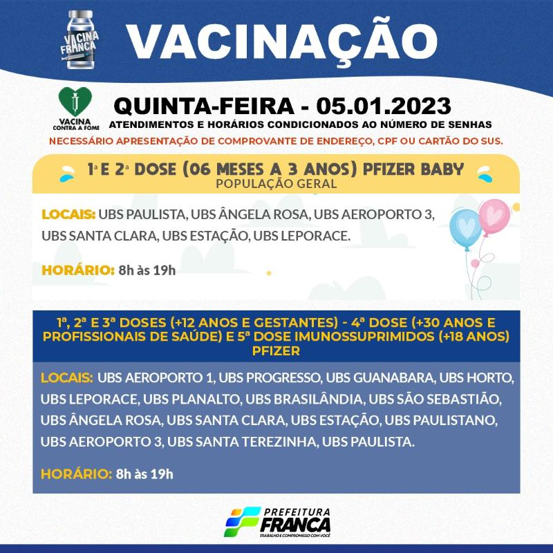Confira a programação da vacinação contra a COVID-19 e de rotina