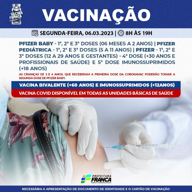 Confira a programação da Campanha de Vacinação contra a COVID-19