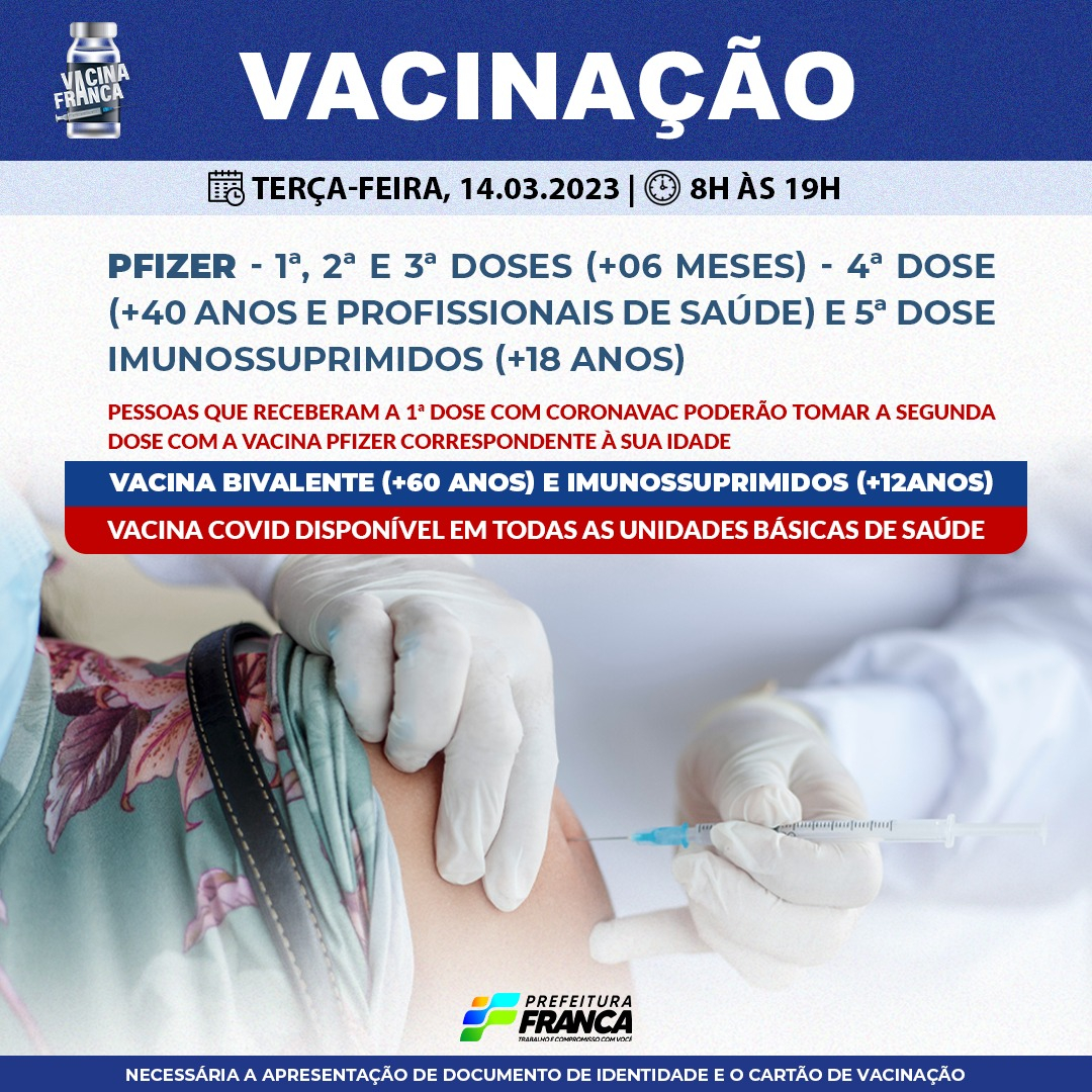 Confira a programação da Campanha de Vacinação contra a COVID-19