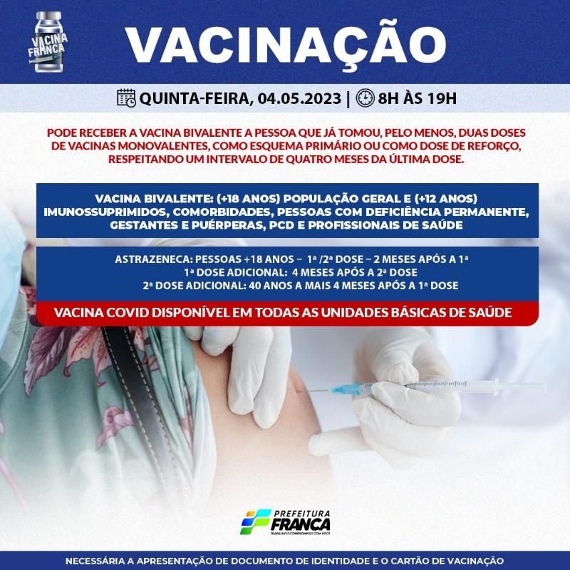 Confira a programação da Campanha de Vacinação contra a COVID-19