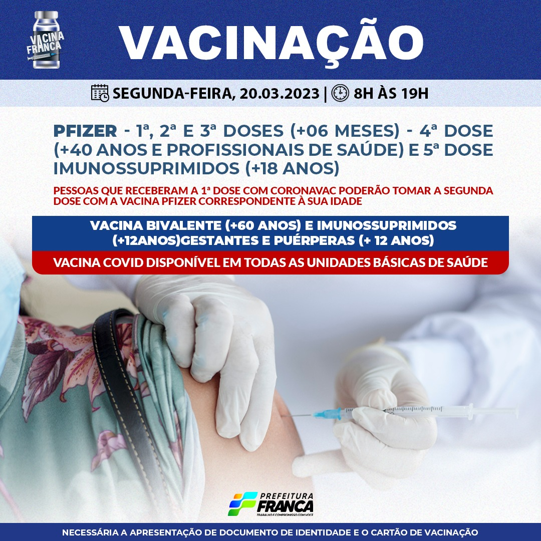 Confira a programação da Campanha de Vacinação contra a COVID-19