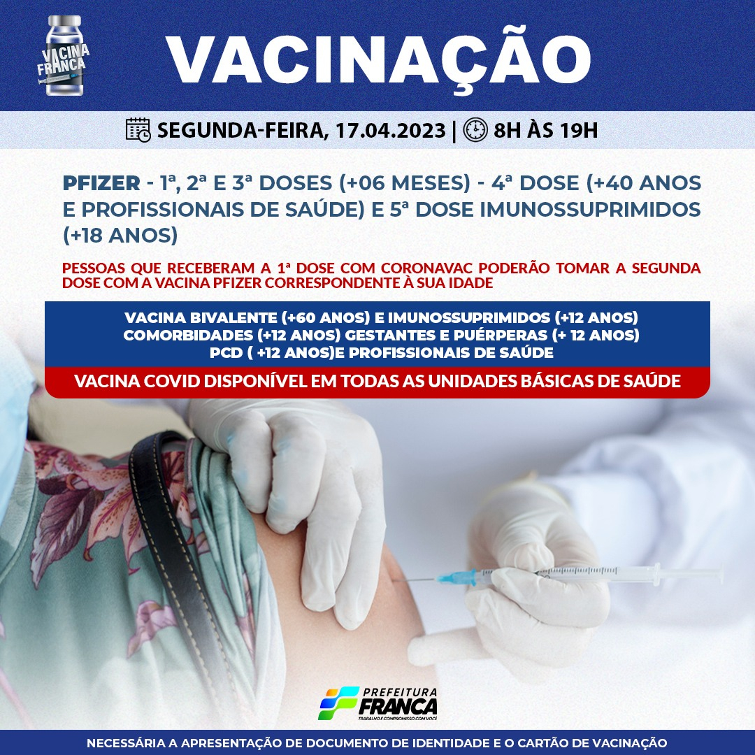 Confira a programação da Campanha de Vacinação contra a COVID-19