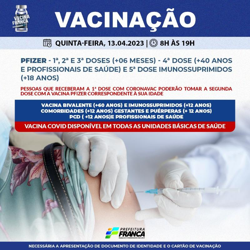 Confira a programação da Campanha de Vacinação contra a COVID-19