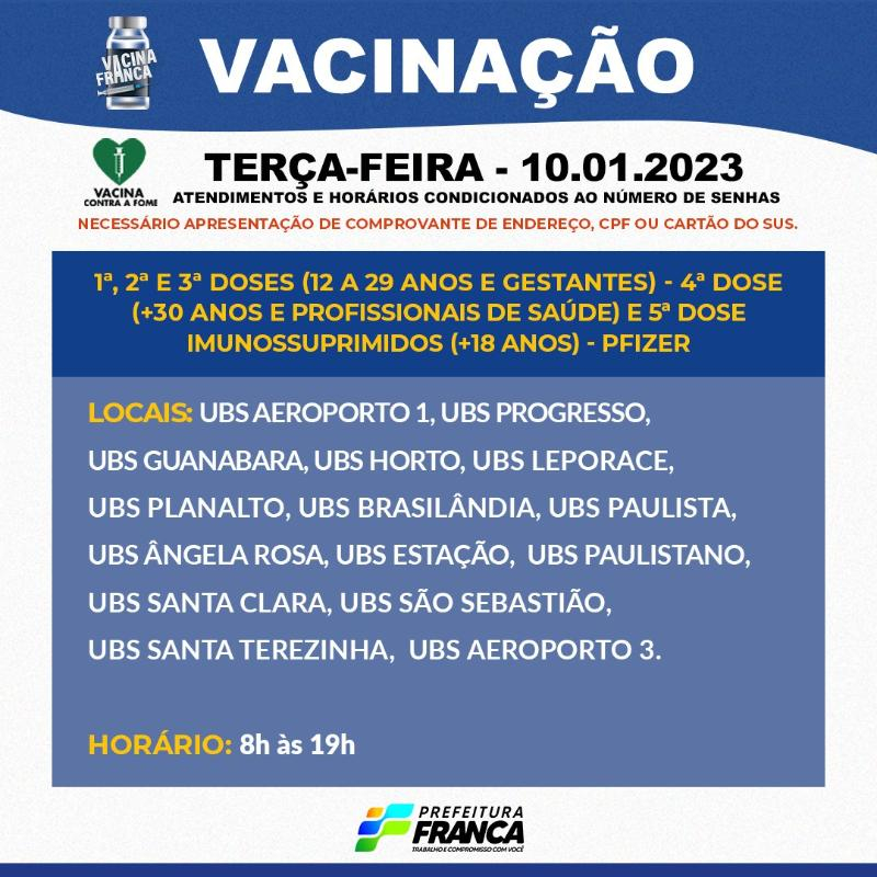 Confira a programação da vacinação contra a COVID-19 e de rotina